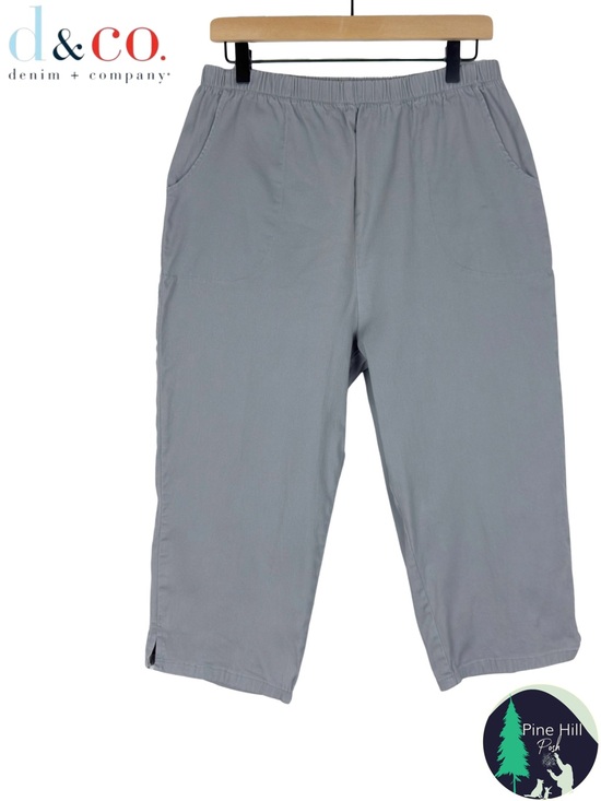 Denim&Co Pants - Denim & Co Capri Jeans Women’s Large Gray Lightweight Denim High Rise Pull-On